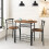 URBN Living (Rustic Brown) 3 Pcs Dining Table 2 Chairs Set Kitchen Breakfast Furniture Compact Space Saving 5