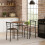 URBN Living (Rustic Brown) 3 Pcs Dining Table 2 Chairs Set Kitchen Breakfast Furniture Compact Space Saving 6