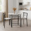URBN Living (White Marble) 3 Pcs Dining Table 2 Chairs Set Kitchen Breakfast Furniture Compact Space Saving 3