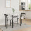URBN Living (White Marble) 3 Pcs Dining Table 2 Chairs Set Kitchen Breakfast Furniture Compact Space Saving 4
