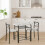 URBN Living (White Marble) 3 Pcs Dining Table 2 Chairs Set Kitchen Breakfast Furniture Compact Space Saving 5