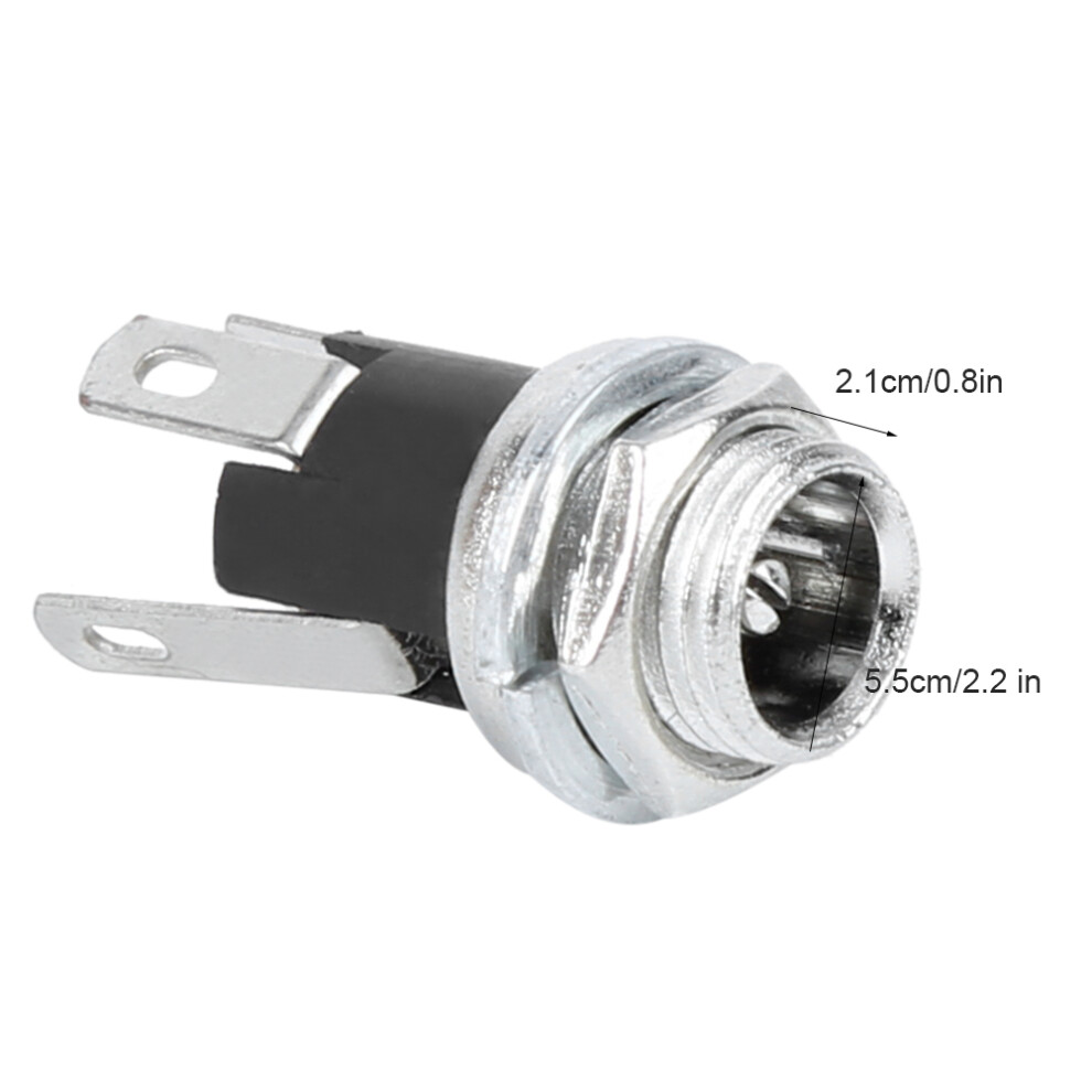 20Pcs Dc Power Supply Female Jack Socket W/ 5.5X2.1mm Thread Nut Panel Mount Connector Dc025m 4161323575319