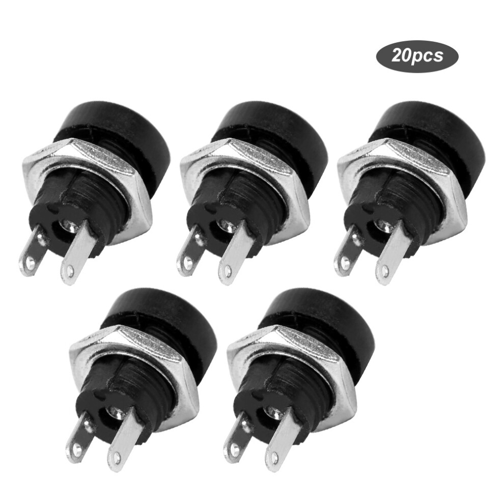20Pcs Dcâ022B Power Supply Female Jack Socket Thread W/Nut Copper Panel Mount Connector 4951323575330