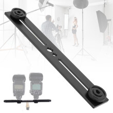 Portable Dual Head Flash Bracket Holder for 1/4'' Screws Tripod Light Stand Camera