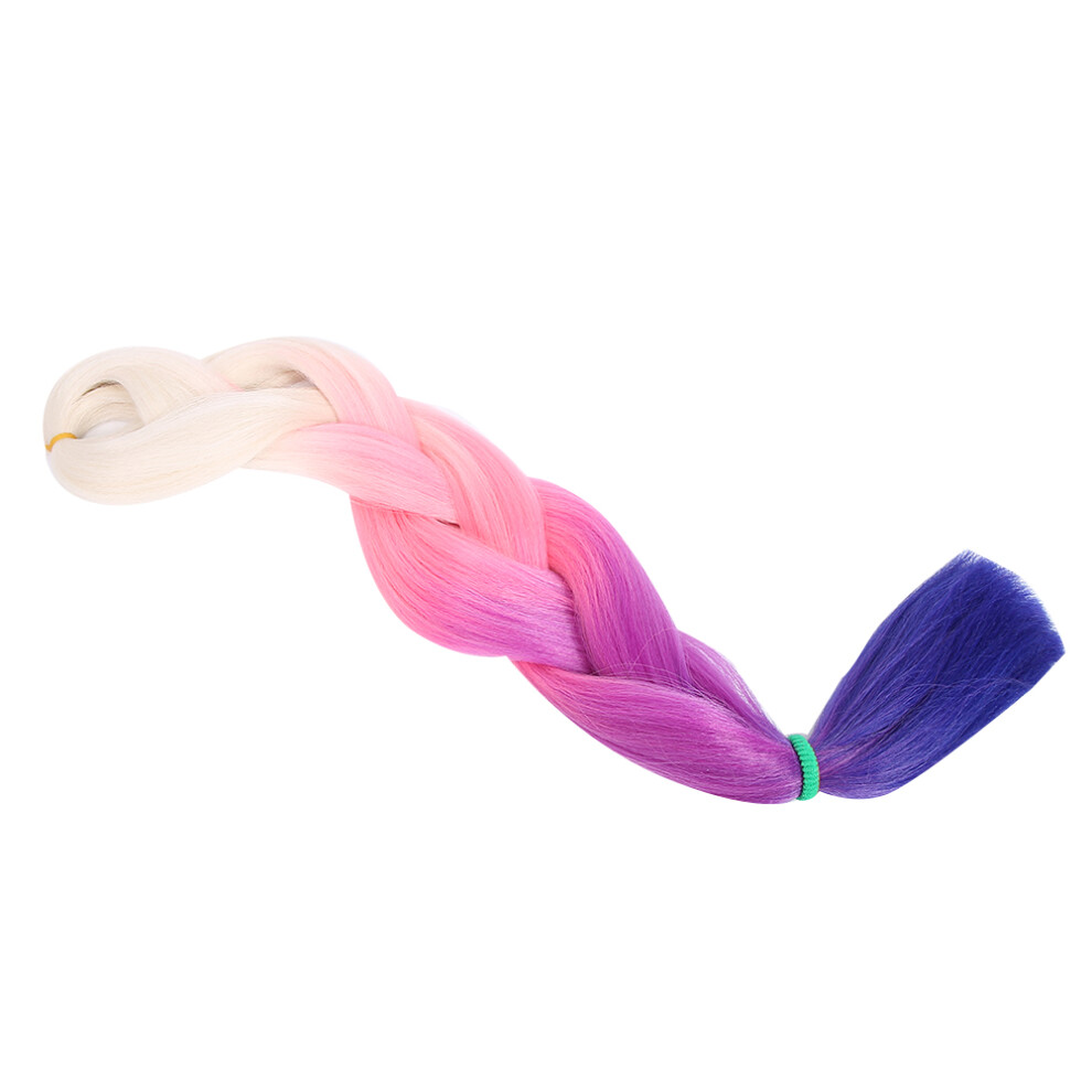 Jumbo Braid Hair White Pink Purple Dark Blue Gradient Color Synthetic Twist Braids Hair Extensions