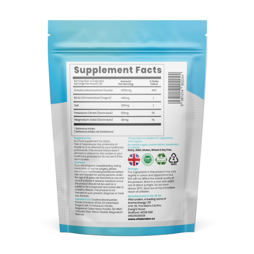 Creatine + BCAA's + Electrolytes - 120 Capsules (Not Tablets Powder) 1