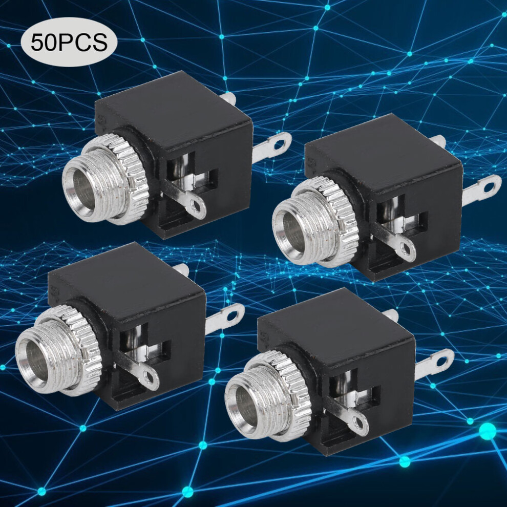 50Pcs Audio Socket Plug Adapter Terminals Electrical Accessory Dip 3.5Mm Pin With Nut 7891323577460