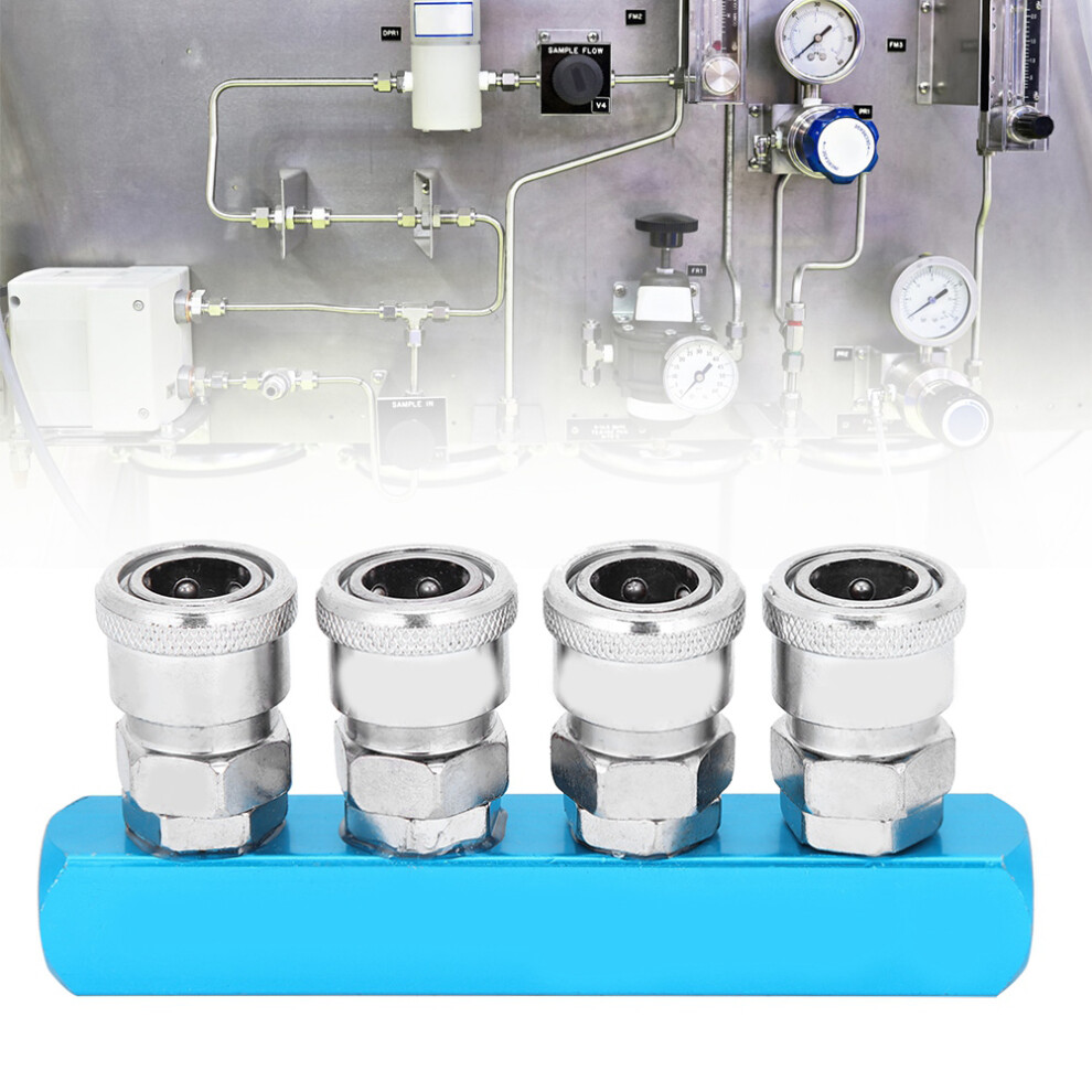 Air Compressor Quick Connector Manifold Fitting Pneumatic C‑Type Fast Coupler Aluminum Alloy 4981323578093