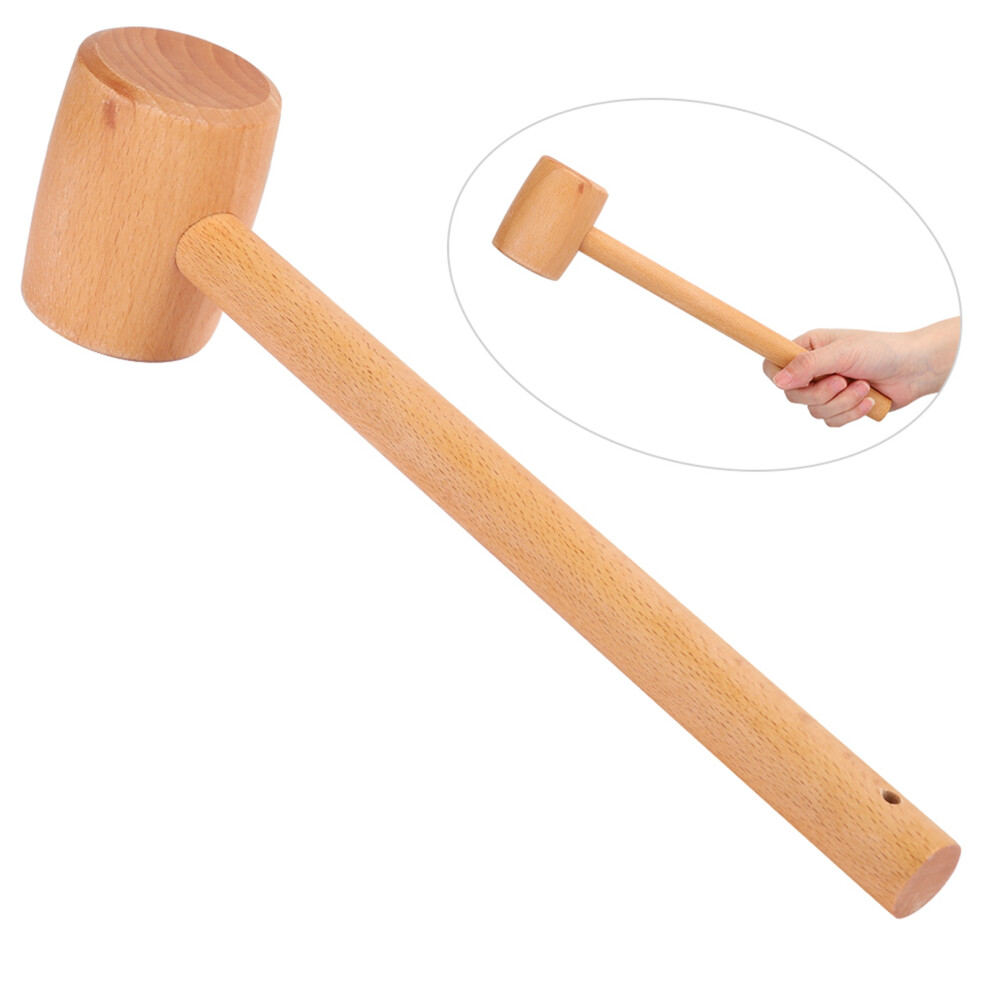 Solid Wood Hammer Leather Craft Tools Carving Beech Hammer Hand‑Made Diy Carpenter Mallet 8751323578500