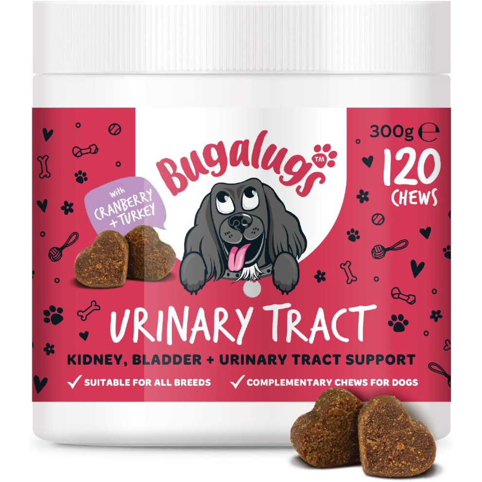 Bugalugs Urinary Tract Dog Chews Treats Supports Uti, Bladder & Kidney