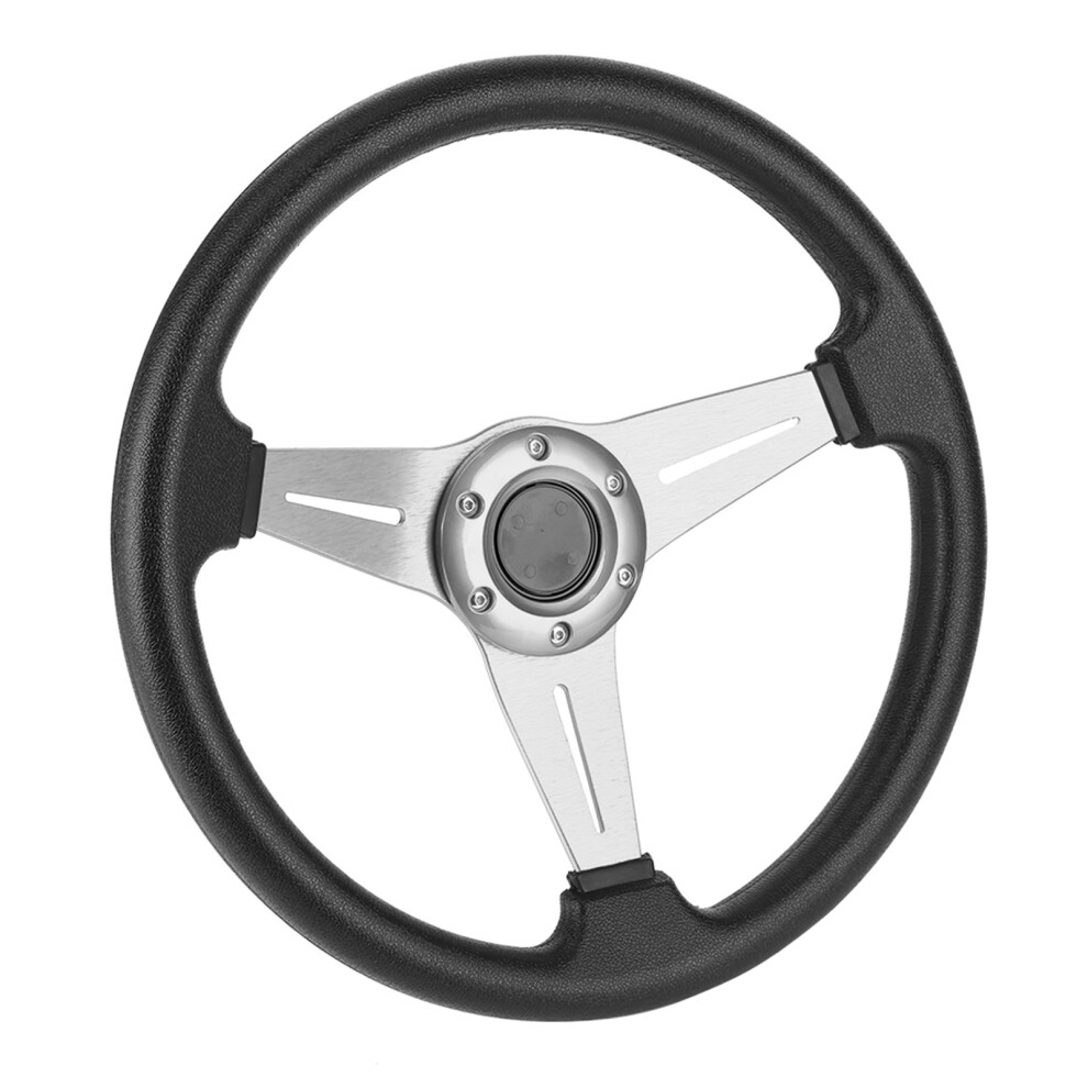 350Mm/14In Racing Car Drifting Steering Wheel Replacement Universal Modified Accessorysilver 9361323581203
