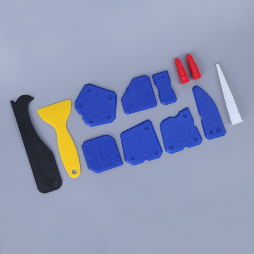 12Pcs/Set Plastic Sealant Spreader Caulking Scraper Glass Glue Finishing Tool Kit For Molding Grouting Silicone 8781323581743