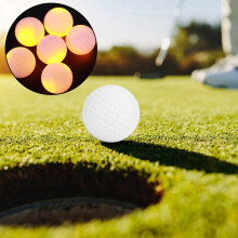 Helle 6 Stück LED-Golfbälle aus synthetischem Gummi, für Nacht- und Tagspiel, orange Golfbälle