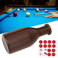 Billiard Pool Shaker Bottle with 16 Numbered Tally Balls Pool Dice box Billiard AccessoriesBrown