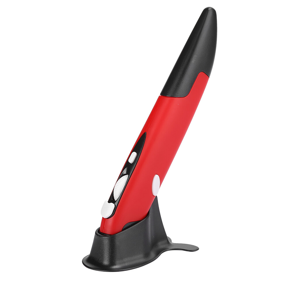 Usb Computer Stylus Pc Parts Wireless 2.4G Mouse Pen Type Personalized Innovative Vertical( Pr-03) Red 4671323584995
