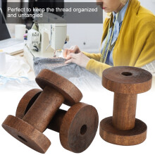 3 Stück Holzspulen dunkelbraun für DIY-Näh- und Bastelarbeiten, 6x4,2 cm