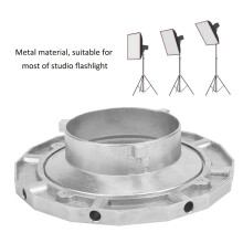 Metallischer Bowens Mount Softbox Adapter für Blitzfotografie, silber, 277g