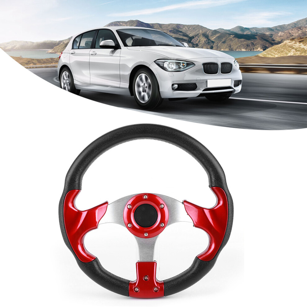 320Mm/12.5In Racing Car Steering Wheel With Horn Button Pvc Color Universal Modified Part Red 8711323593095