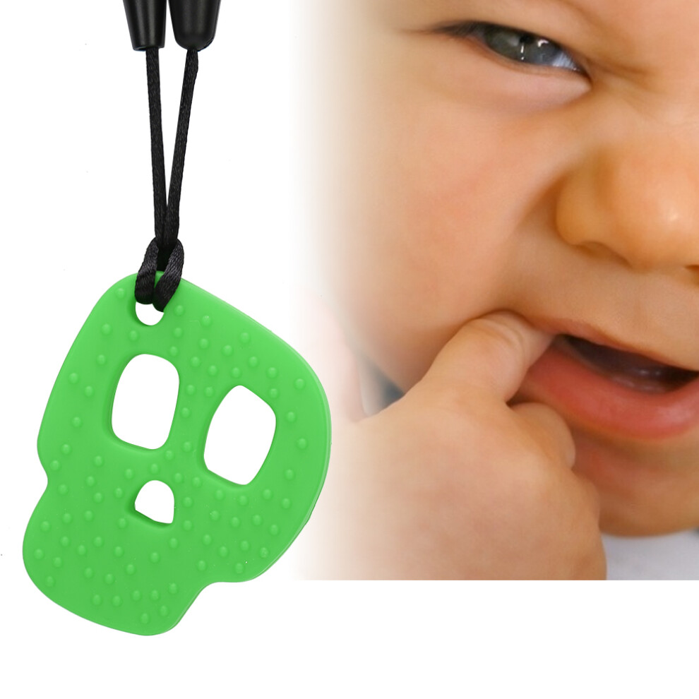 Silicone Baby Teether Pendant Safe Soothing Infant Chewing Teething Necklace ToyGreen