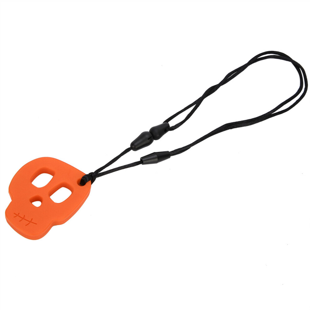 Silicone Baby Teether Pendant Safe Soothing Infant Chewing Teething Necklace ToyOrange