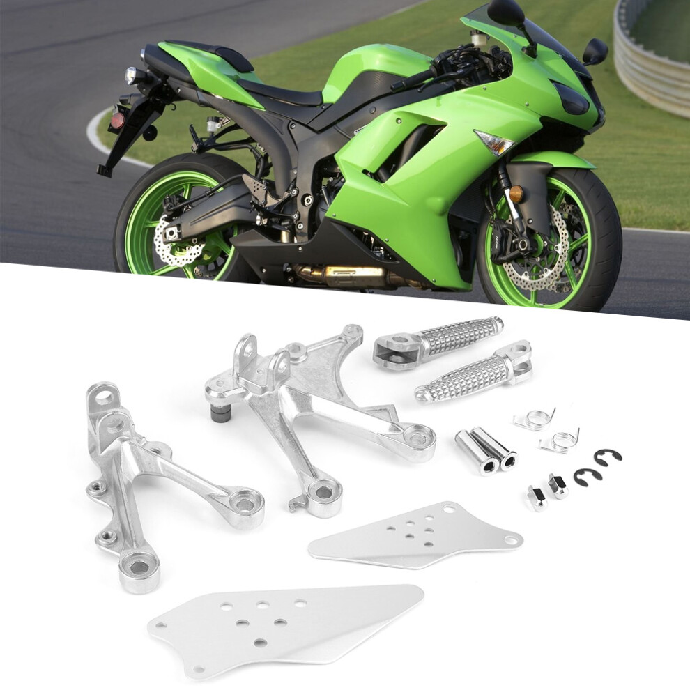 Front Footrest Foot Pegs Brackets Kit Fit For Kawasaki Ninja Zx6r Zx636 9301323594711