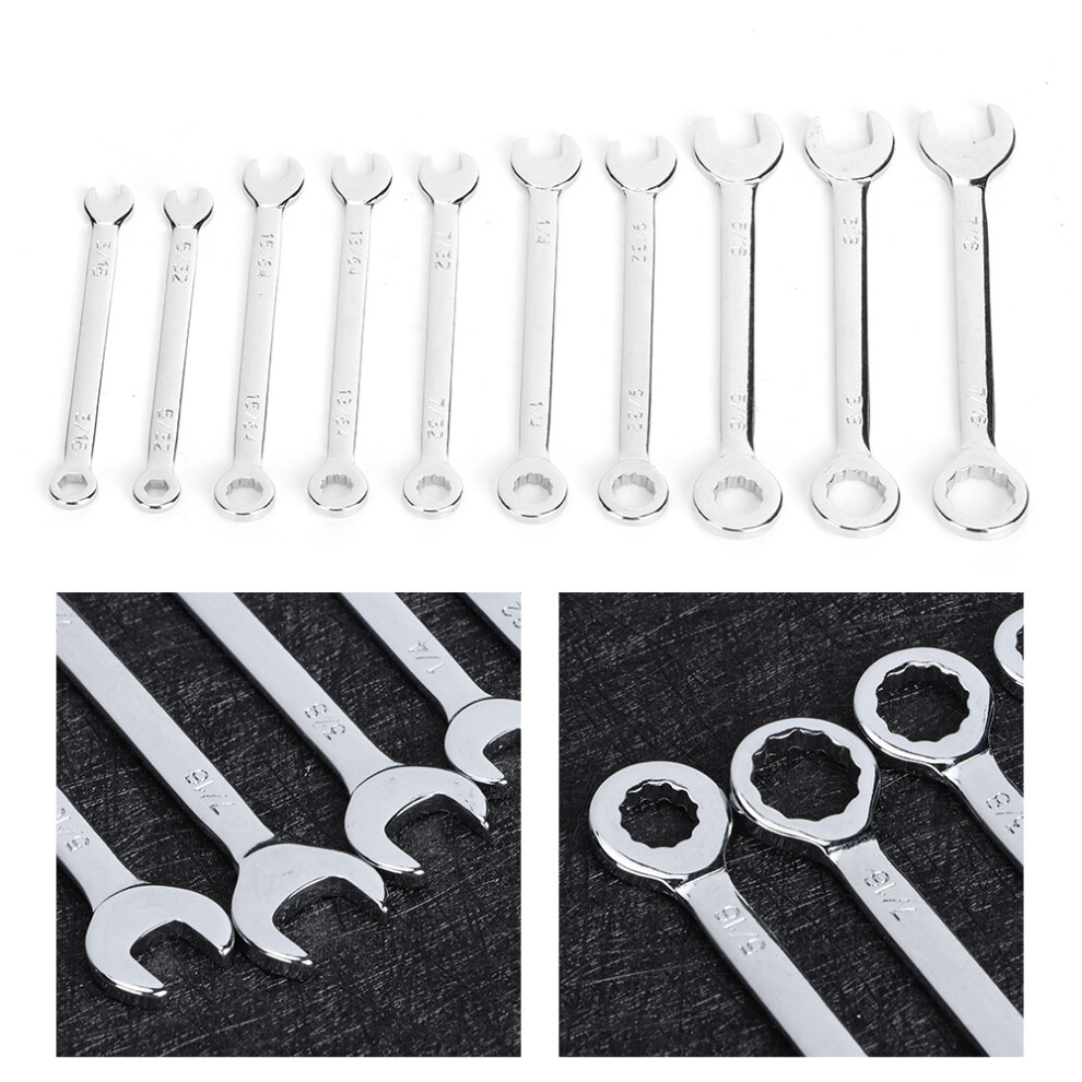 10Pcs/Set Mini Wrench Dodecagon Pentalobe Opening Combination Spanner 4-11Mm/(5/32-7/16In)Inch 6911323597457