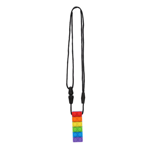 Silikon-Baustein Beißkette Blau, hitzebeständig, 20cm 1