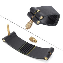 Saxophone Ligature Black PU Leather Metal Durable Musical Instrument AccessoriesC65 Alto