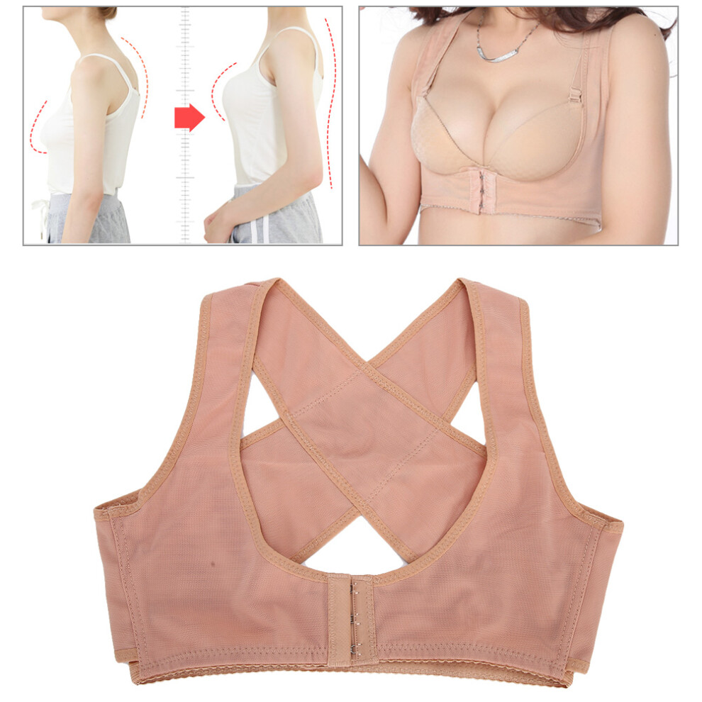 Adult Women Posture Corrector Brace Breast Support Hunchback Correction Belt Skin ColorL