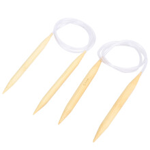 2Pcs Circular Knitting Needles Set Bamboo Sweater Carpets Weaving Accessories Tools