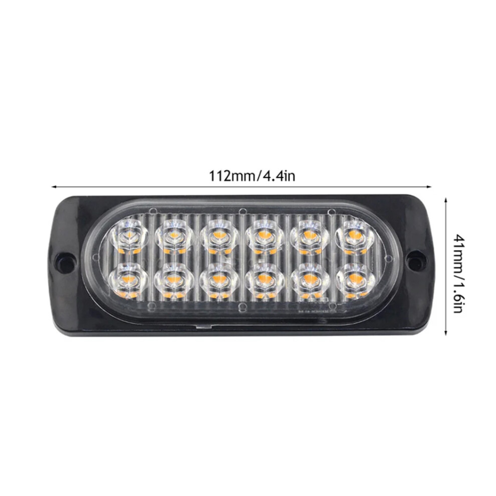 4Pcs 12 Strobe Led Hazard Beacon Emergency Flashing Side Marker Bars Warning Signal Towing Truck Flashing Lamp Red/Light 9391323600154