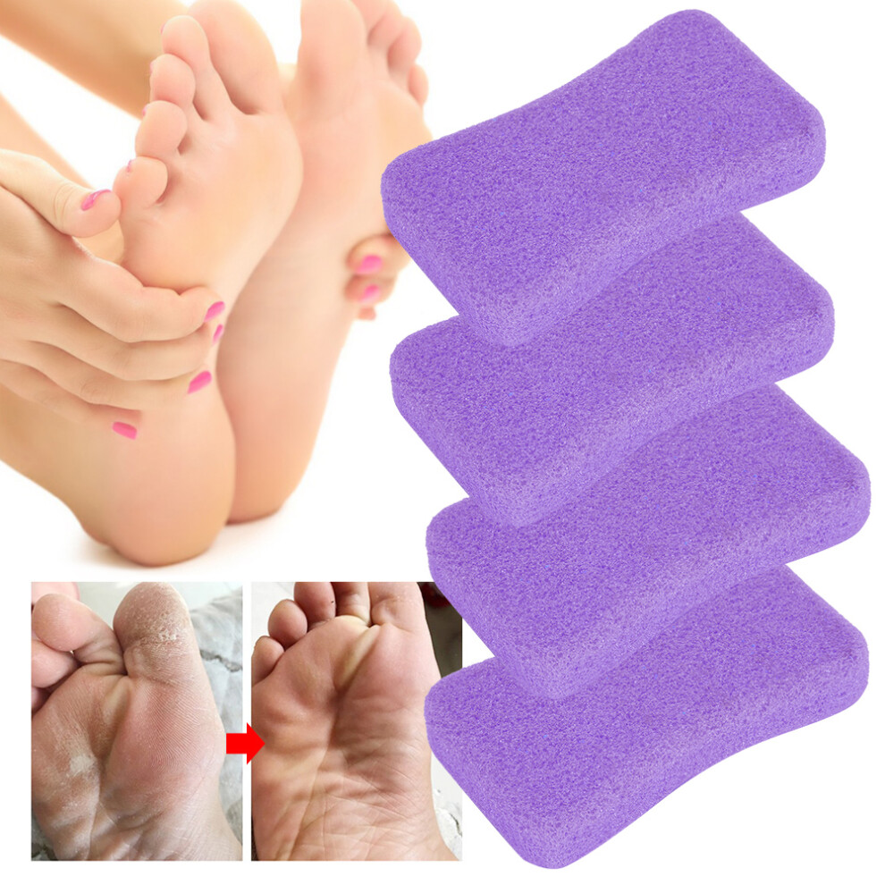 4pcs Callus Exfoliate Stone Feet Care Pumice Stone Feet Hard Skin Remove Pedicure ScrubberPurple