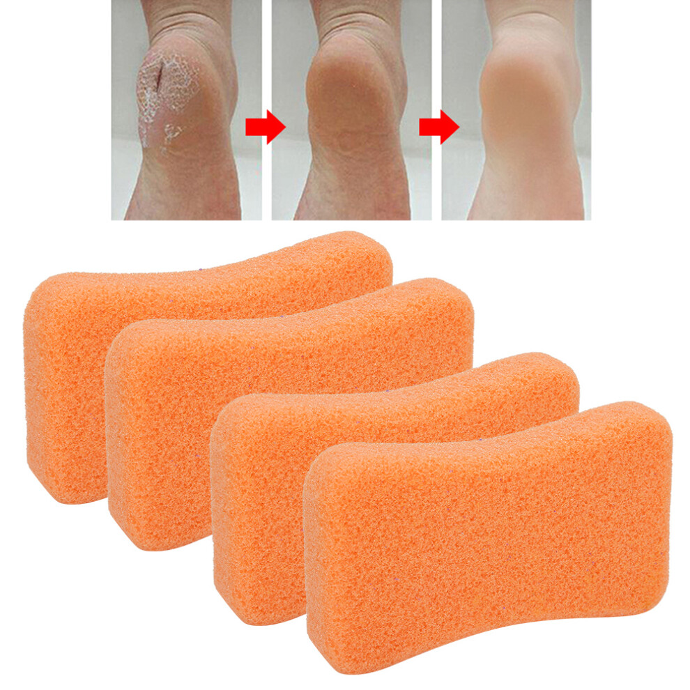 4pcs Callus Exfoliate Stone Feet Care Pumice Stone Feet Hard Skin Remove Pedicure ScrubberOrange