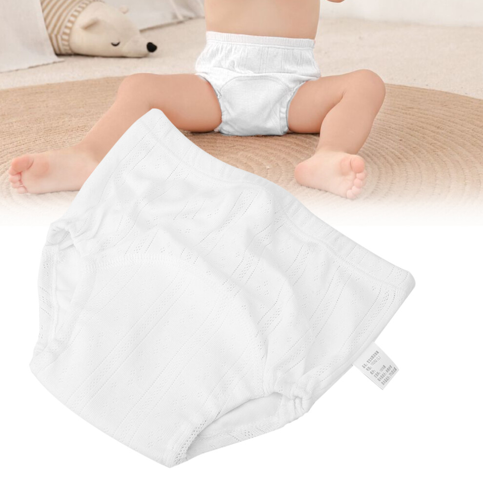 Toilet Training Underwear Washable Toddler Cotton Training Pants Anti Leakage Diaper Pants(White L)