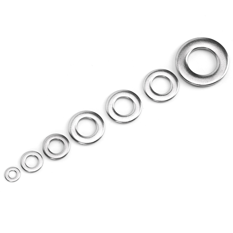 720Pcs Flat Washer Kit 304 Stainless Steel Silver Spring Gasket Assortment Set M3-M12-image-OPC-PHW855G-NEW