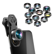 APEXEL APL-DG11 Universal Professional HD Phone Camera Lens Kit 11in1 Micro Lens 140 Wide Angle Lens 205 Fisheye Lens Kaleidoscope Lens G