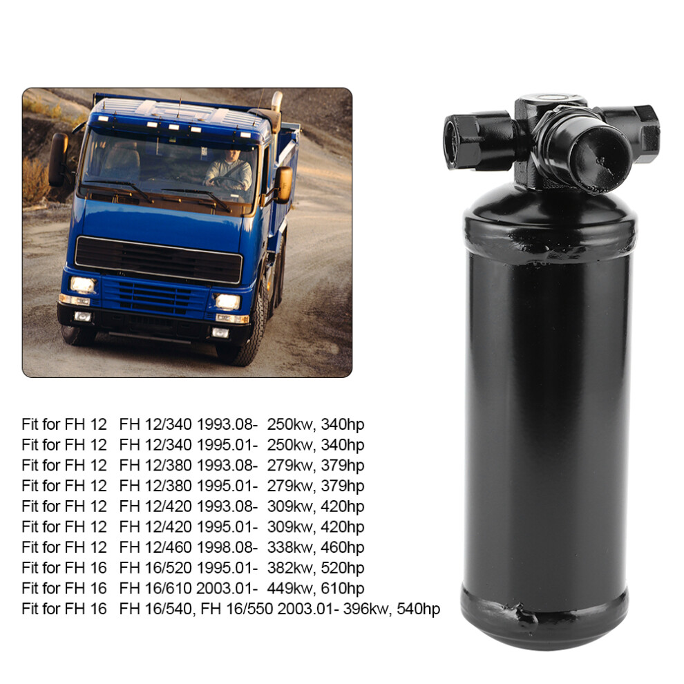 Metal Air Conditioning Drier A/C Receiver Bottle Upright Car Accessory Fit For Fh 12 / Fh 16 Black 3441323606703
