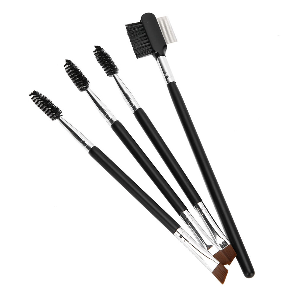 4pcs Professional Soft Hair Cosmetic Double Head Eyebrow Brush Eyelashes Comb Makeup Tool