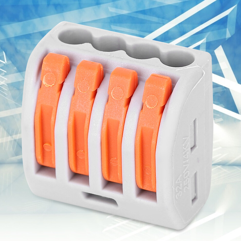 10Pcs Pct-214 Wiring Connectors Terminal Blocks 4 Way Lighting Electrical Cable Fast Connection 7641323607069