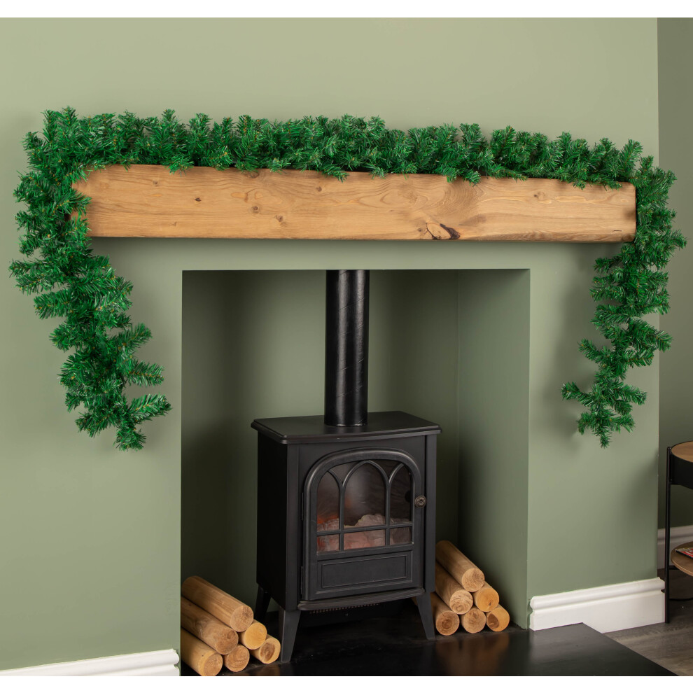 Samuel Alexander 2.7M X 20Cm Plain Christmas Garland With 260 Tips Green
