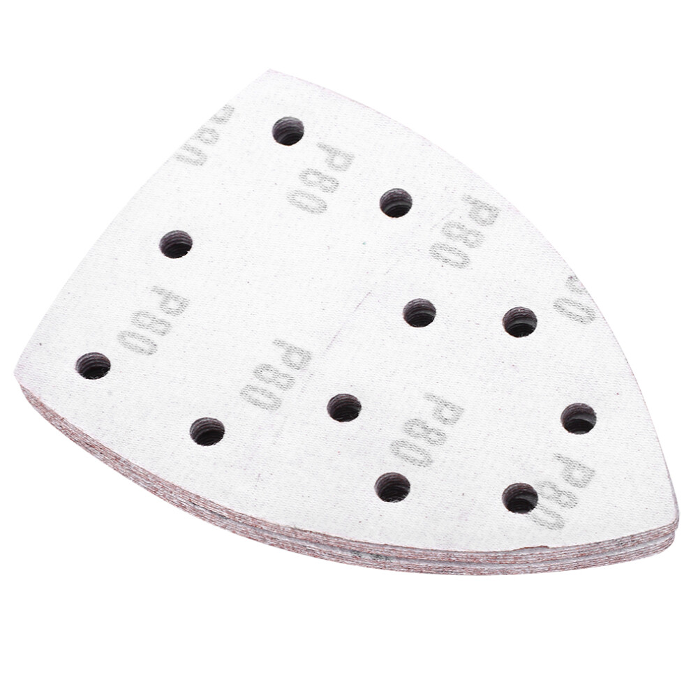 60Pcs Mouse Sandpaper Separate Palm Abrasive Paper Sanding Sheets 140X140x100mm 11 Holes80 Grit 5051323609499