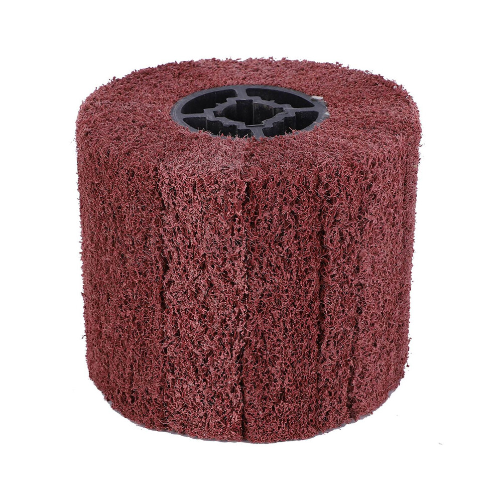 Wire Drawing Wheel Brush Drum Burnishing Cross Rubber Core Polishing Buffer Wheel For Stainless Steel Aluminum Iron120 Grit 5021323609508