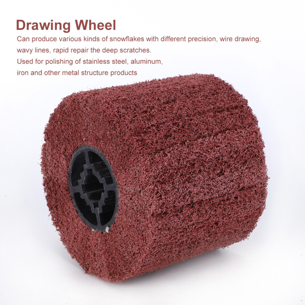 Wire Drawing Wheel Brush Drum Burnishing Cross Rubber Core Polishing Buffer Wheel For Stainless Steel Aluminum Iron180grit 9431323609556