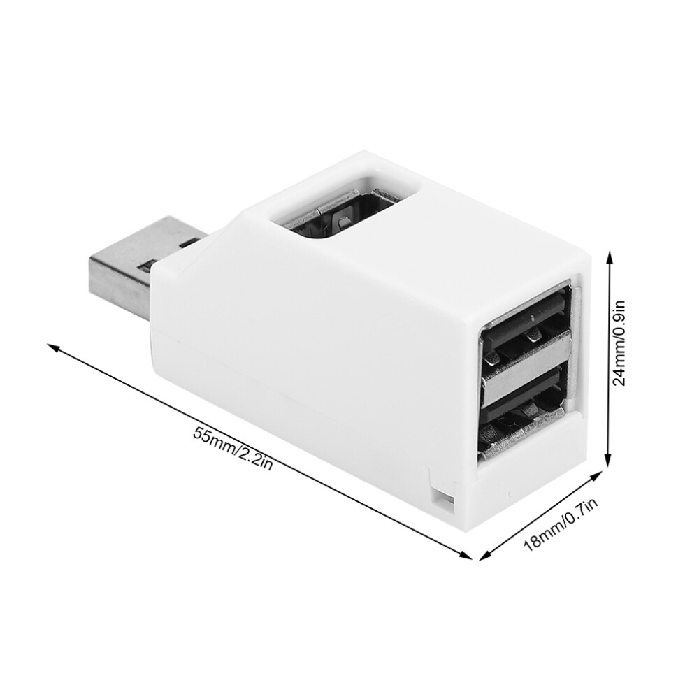 3 In 1 Usb2.0 Splitter Hub Abs Mini Direct Plug In Extender Computer Accessories( 2.0 ) White 8181323614067