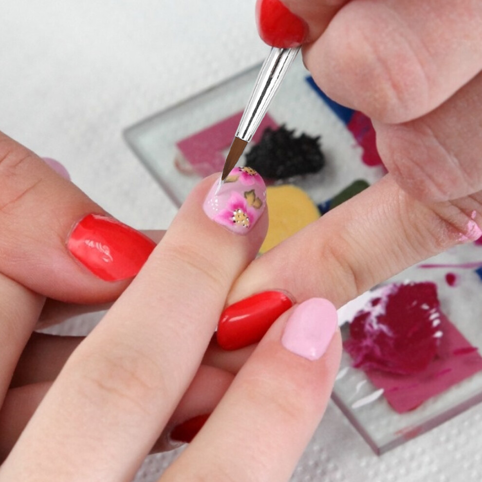 6pcs Nylon Hair Nail Art Brush DIY Flower Pattern Nail Painting Drawing Brush Pen