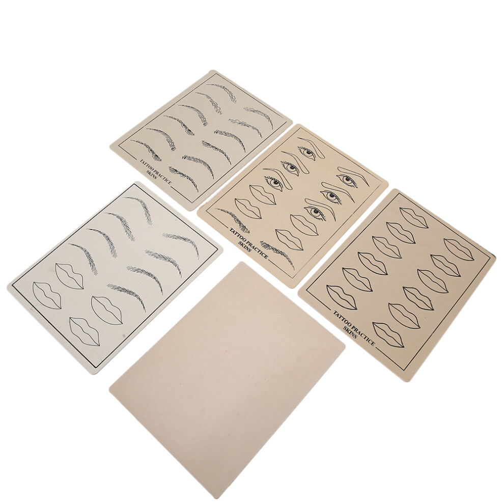 5pcs Set Muti Functional Microblading Practice Skin Soft Skin Makeup Practice Silicone Tools