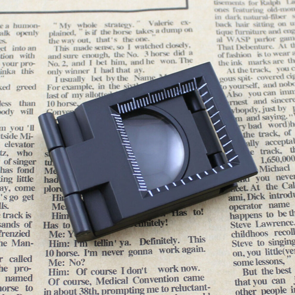 10X 28mm Mini Zinc Alloy Folding Magnifier with Scale for Textile Optical Glass Foldable Magnifying Tool