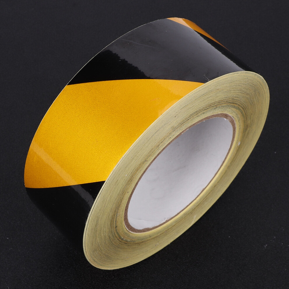 50Mm X 46M Safety Reflective Tape Black Yellow Warning Self Adhesive Tapes Accessories 6951323620069