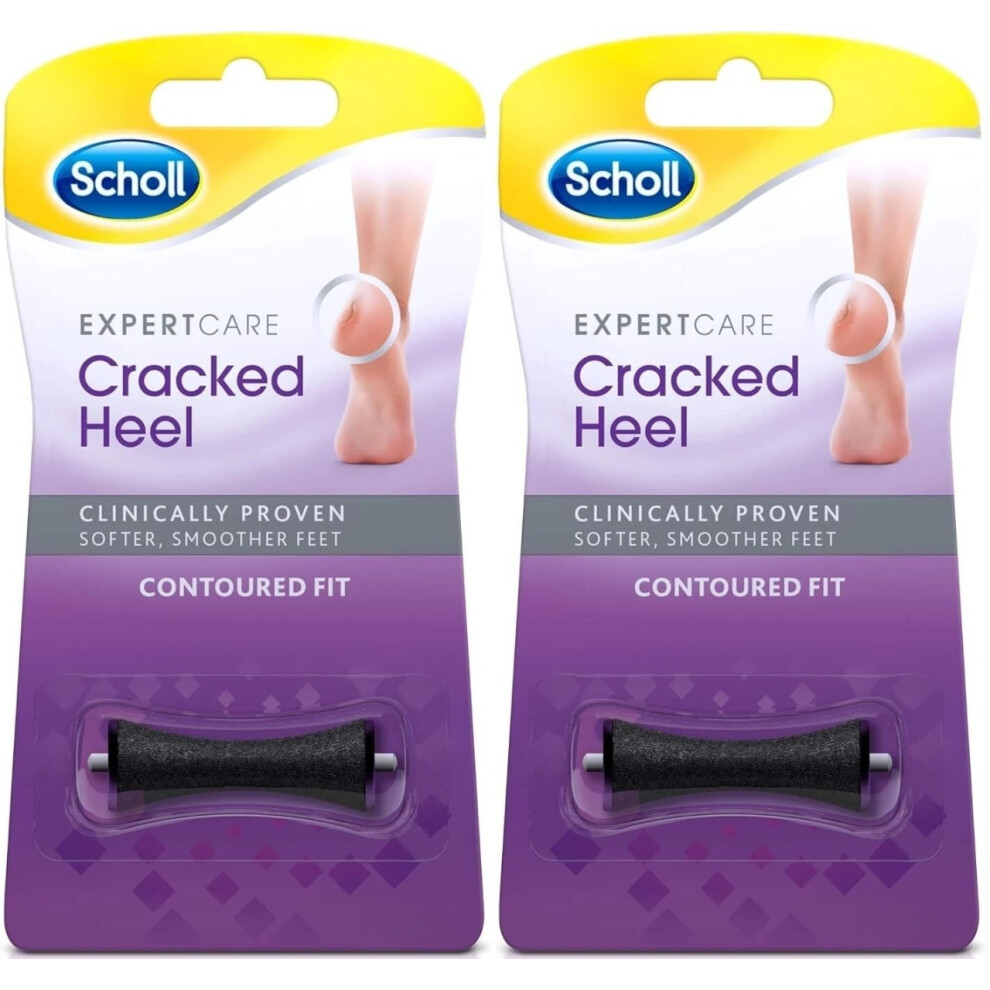 Scholl 2 X Expertcare Cracked Heel Roller Head Refill - Contoured Fit