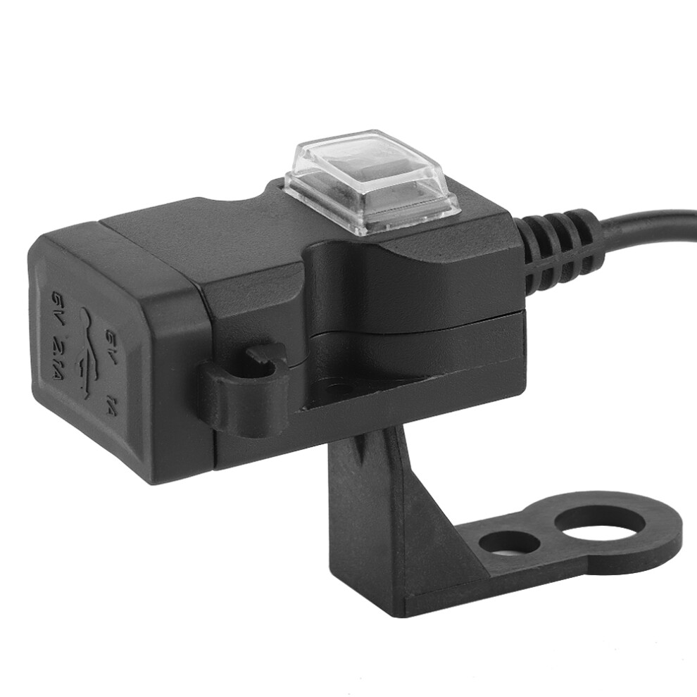 12V Dual Usb Port Motorcycle Charger Waterproof Handlebar Charger 5V 1A / 2.1A Adapter Phone Power Outlet12-24V 4991323622344